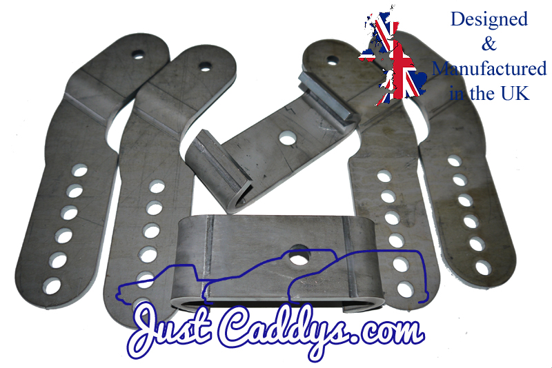 VW Caddy MK3 2K Van Lowering Rear Leaf Spring Saddles & Shackle Kit