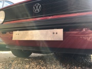 VW Golf Caddy MK1 Front Number Plate Mount for Small Metal Chrome Bumpers